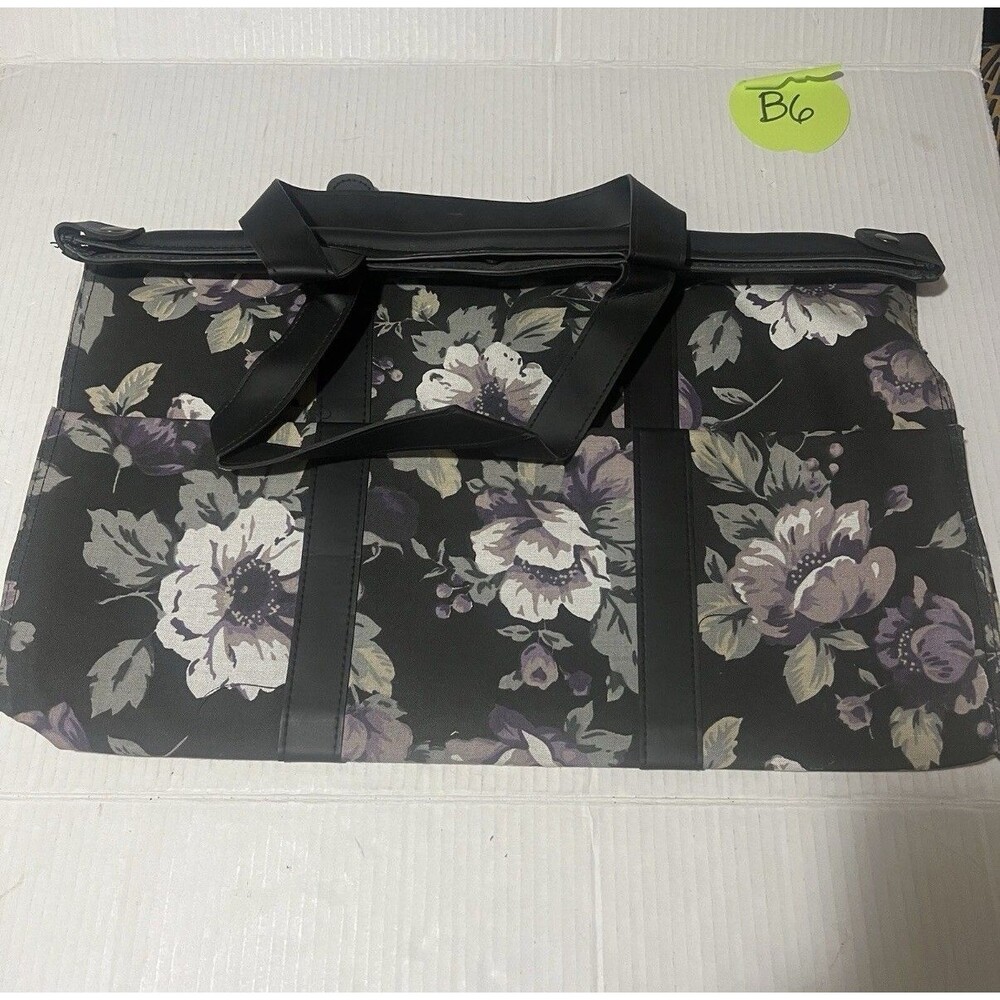 3/$15 Vanderbilt Womens Tote Bag Purple Flowers Spacious